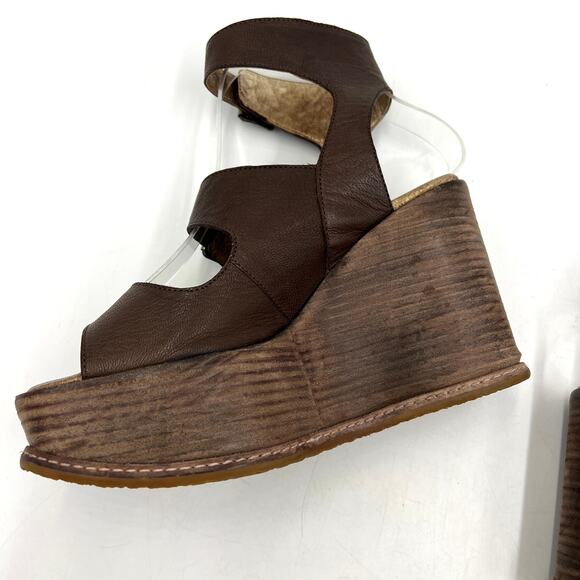 Anthropologie Anna Sui Platform Wedges Gladiator Straps Leather Boho - Picture 3 of 12